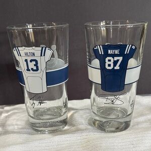2 Indianapolis Colts NFL Drinking Glasses Arby’s Football Glass #13, 87